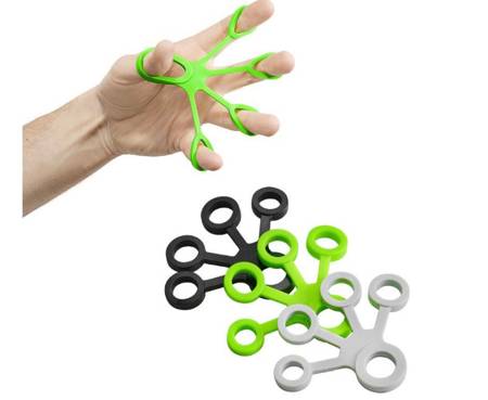 3 gumy do ćwiczeń ręki palców, nadgarstka (czarny, zielony, szary) - GOmigo